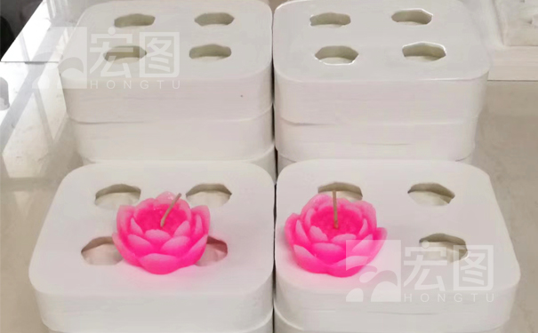 蓮花蠟燭硅膠模具實品-無錫裝飾品廠家